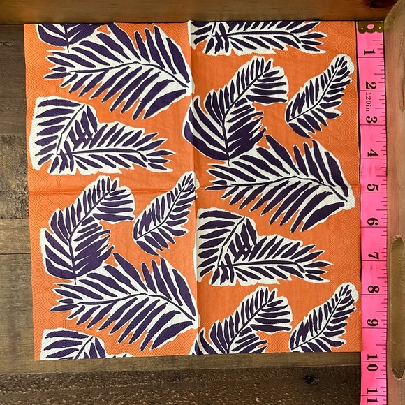 Orchid and Bamboo, Feather and Flower Print Paper Napkins - Picture 4 of 5